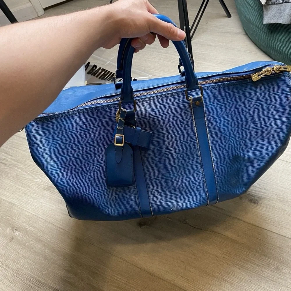 Louis Vuitton Blue Epi Keepall 50 - Picture 2 of 9